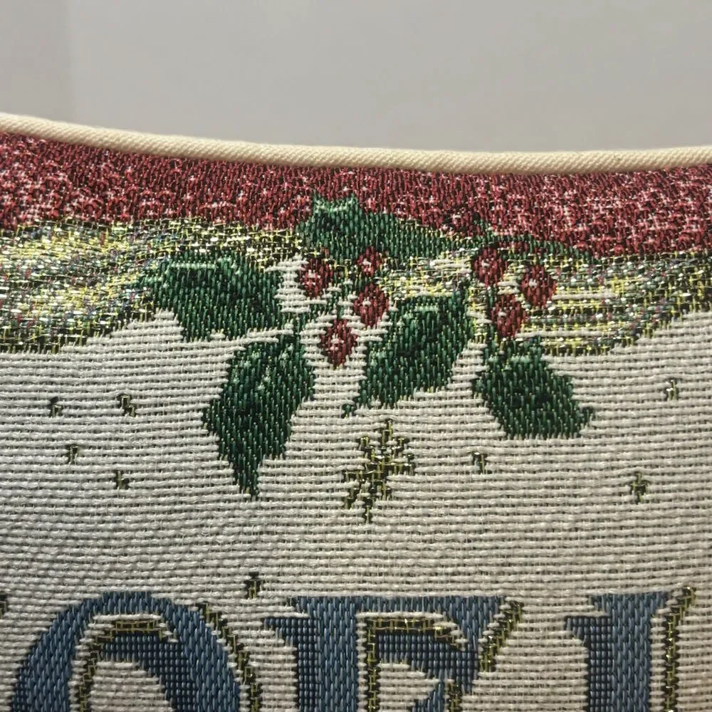 Festive Tapestry Noel Holiday Accent Pillow